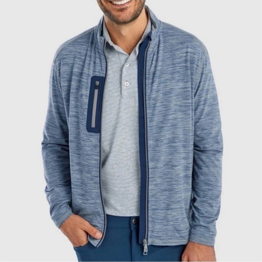 Johnnie-O Seqouia Zipper Jacket Lake Blue size XXL Preppy Golf Athleisure